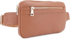 LOVESOME Vegan Leather Everywhere Fashion Waist Bag Fanny Pack Crossbody Bag Belt Bag Sling Bag with Adjustable Strap for Women (Brown)