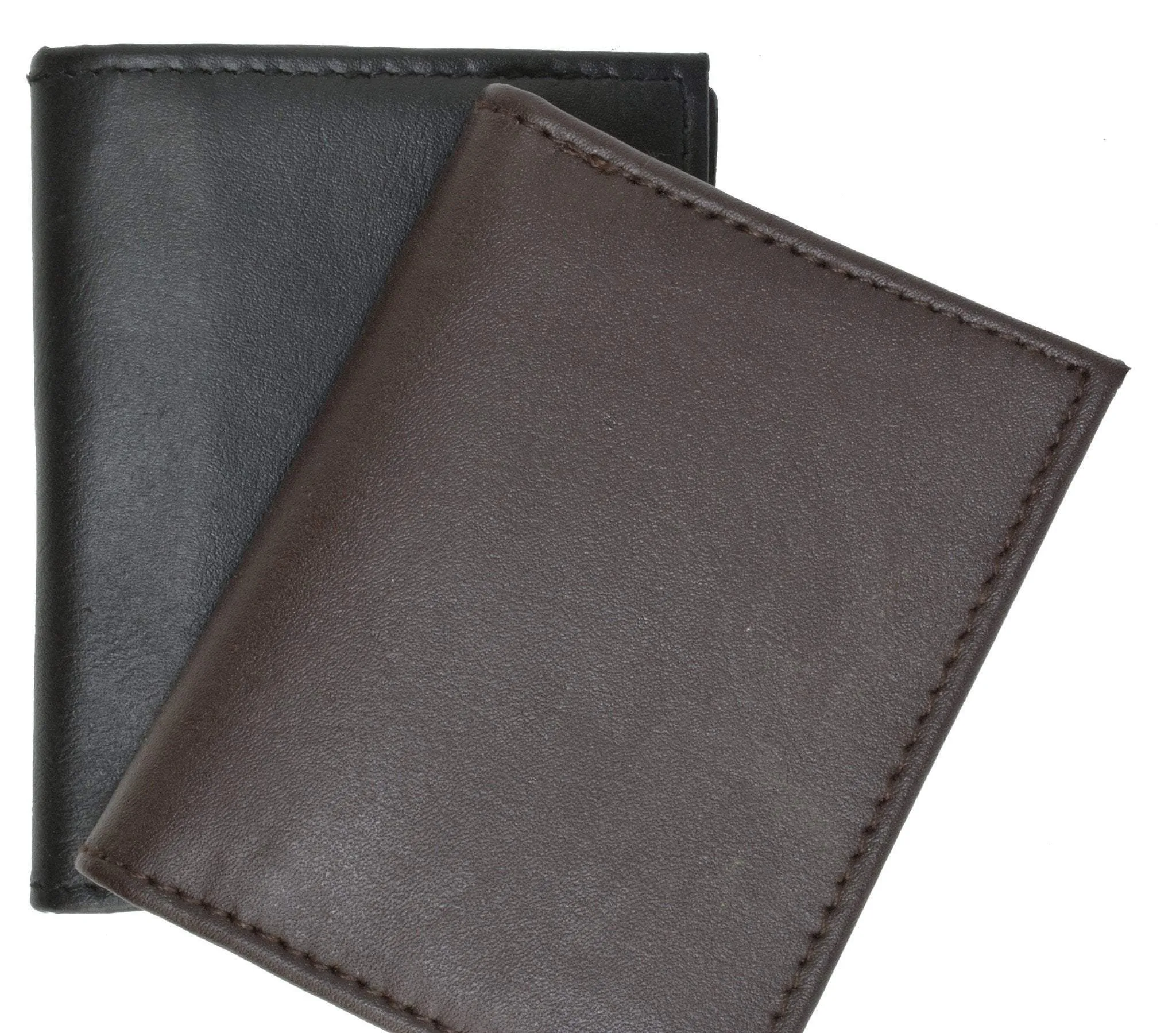 Mens Lambskin Leather Small Center Flap Credit Card Holder 74 (C)