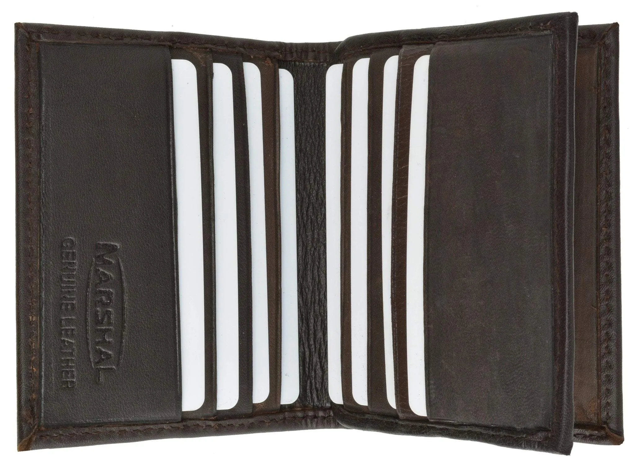 Mens Lambskin Leather Small Center Flap Credit Card Holder 74 (C)