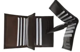 Mens Lambskin Leather Small Center Flap Credit Card Holder 74 (C)