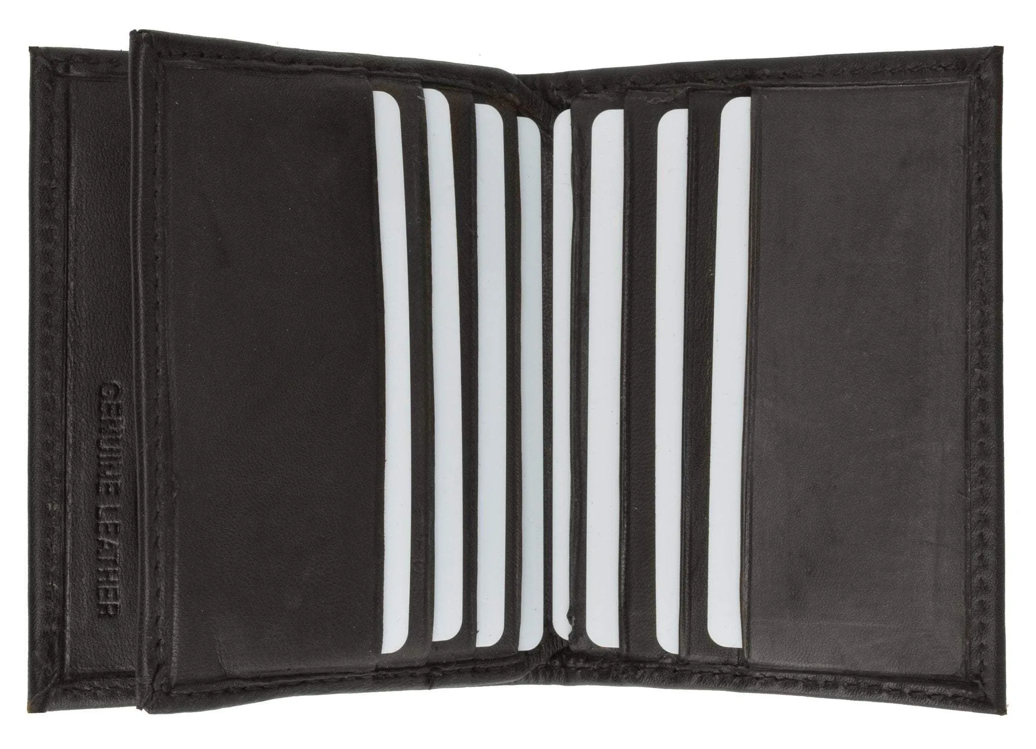 Mens Lambskin Leather Small Center Flap Credit Card Holder 74 (C)