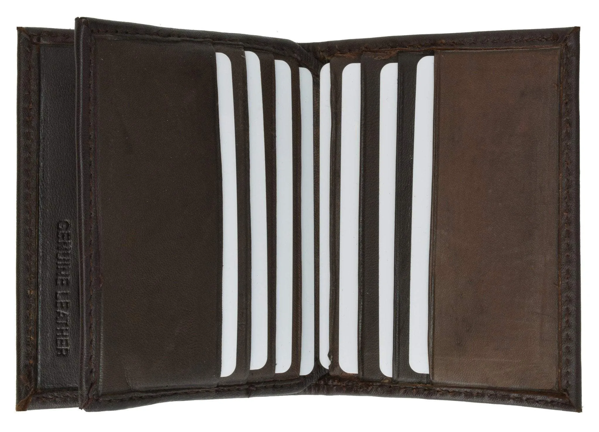 Mens Lambskin Leather Small Center Flap Credit Card Holder 74 (C)