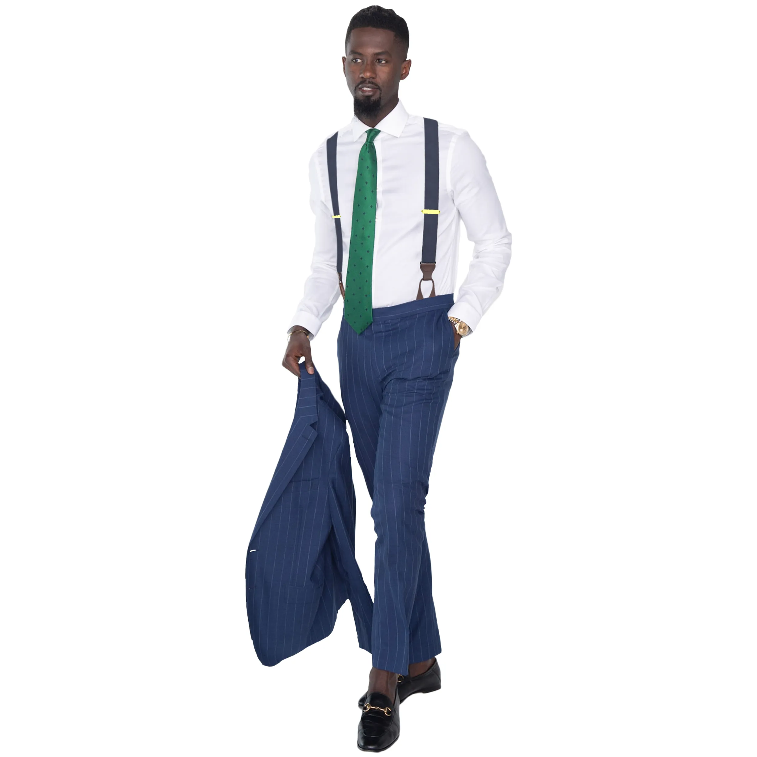 Navy Grosgrain Suspenders
