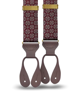 Neptune Maroon Silk Suspenders