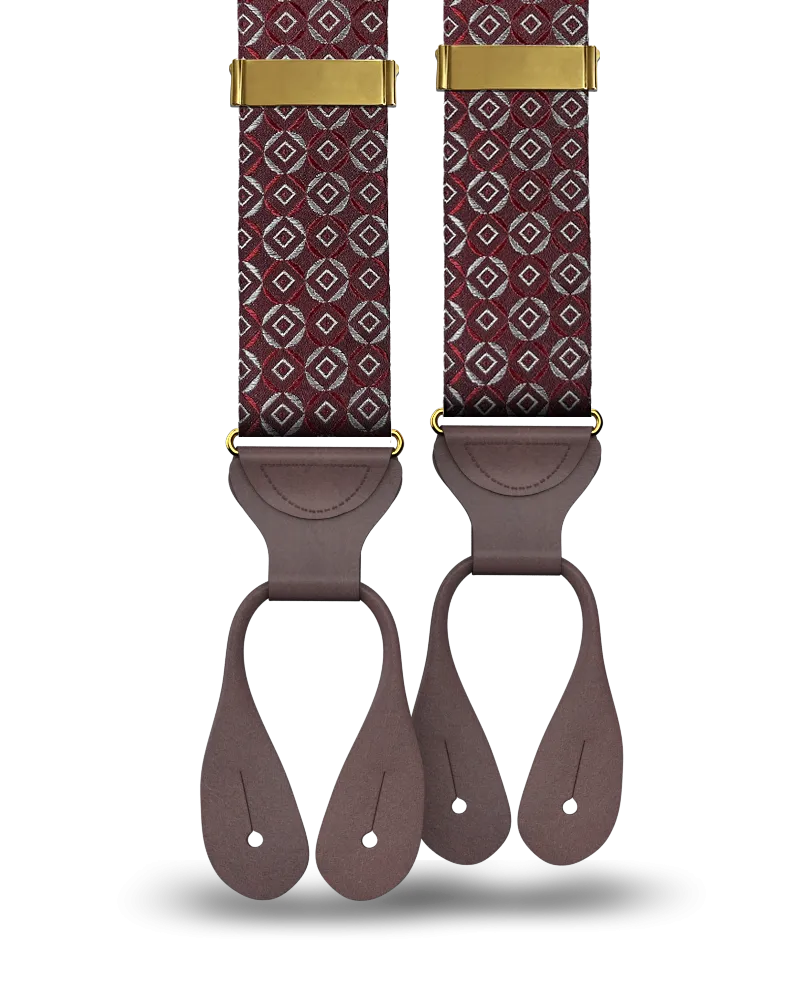 Neptune Maroon Silk Suspenders