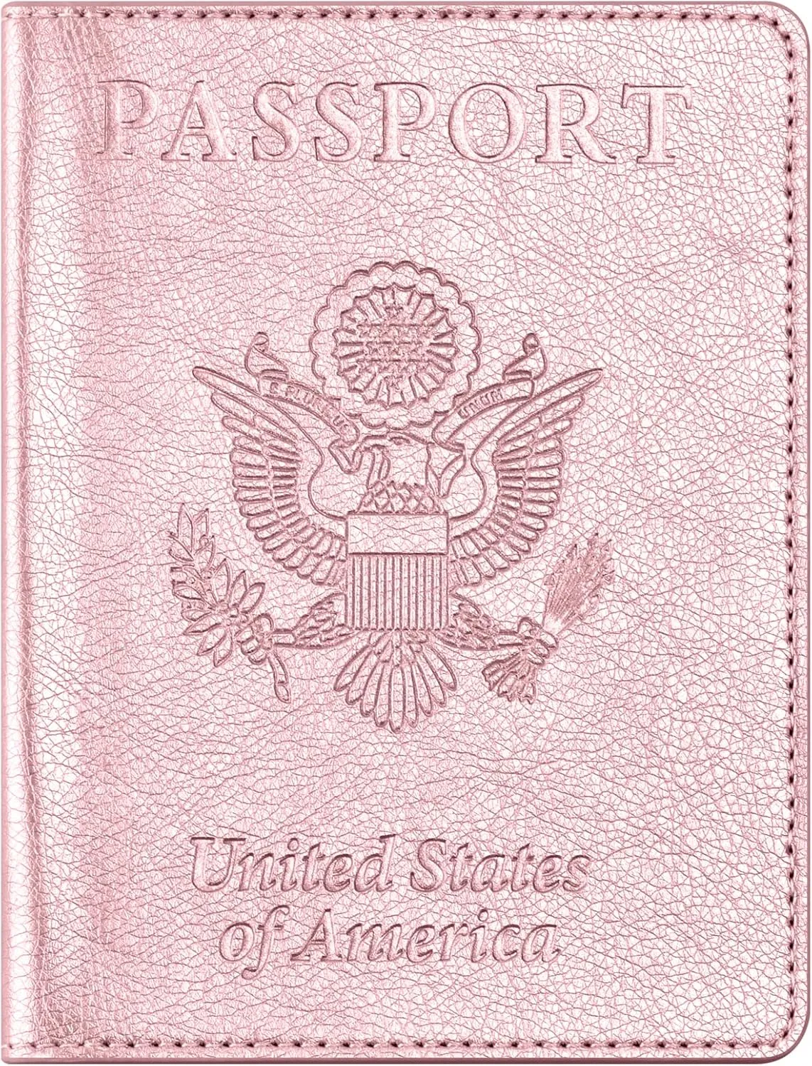 Passport and Vaccine Card Holder Combo, Passport Cover with Vaccine Card Slot, Wallet, Passport Case Holder for Women and MenAE-Rose gold