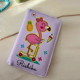 Passport Cover   Luggage Tag - Flamingo