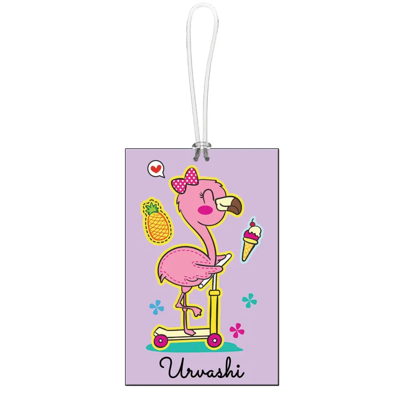 Passport Cover   Luggage Tag - Flamingo