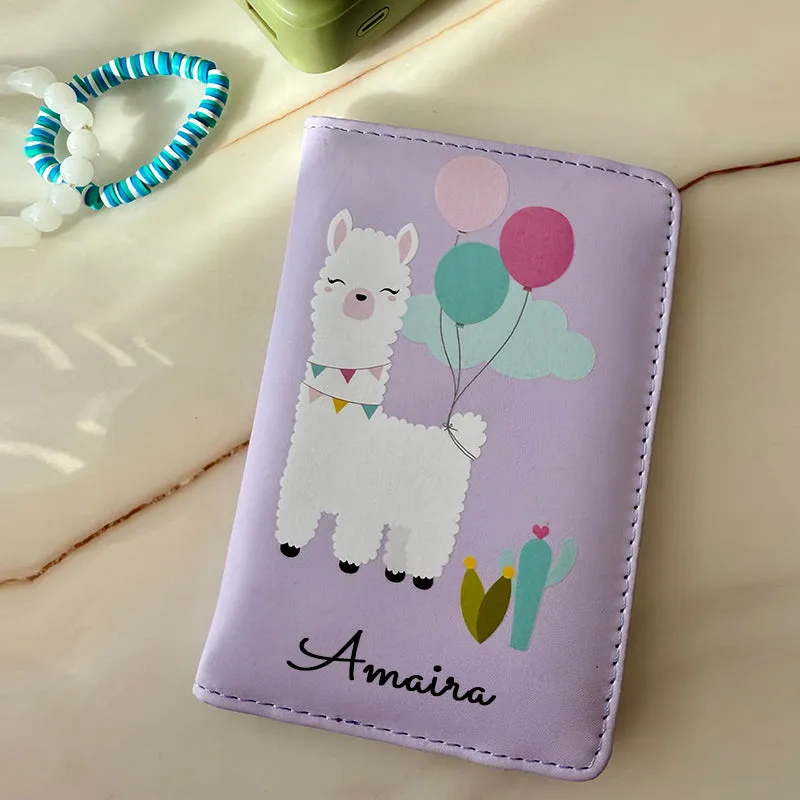 Passport Cover   Luggage Tag - Llama