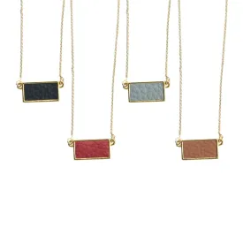 Pebble Grain Rectangle Necklace