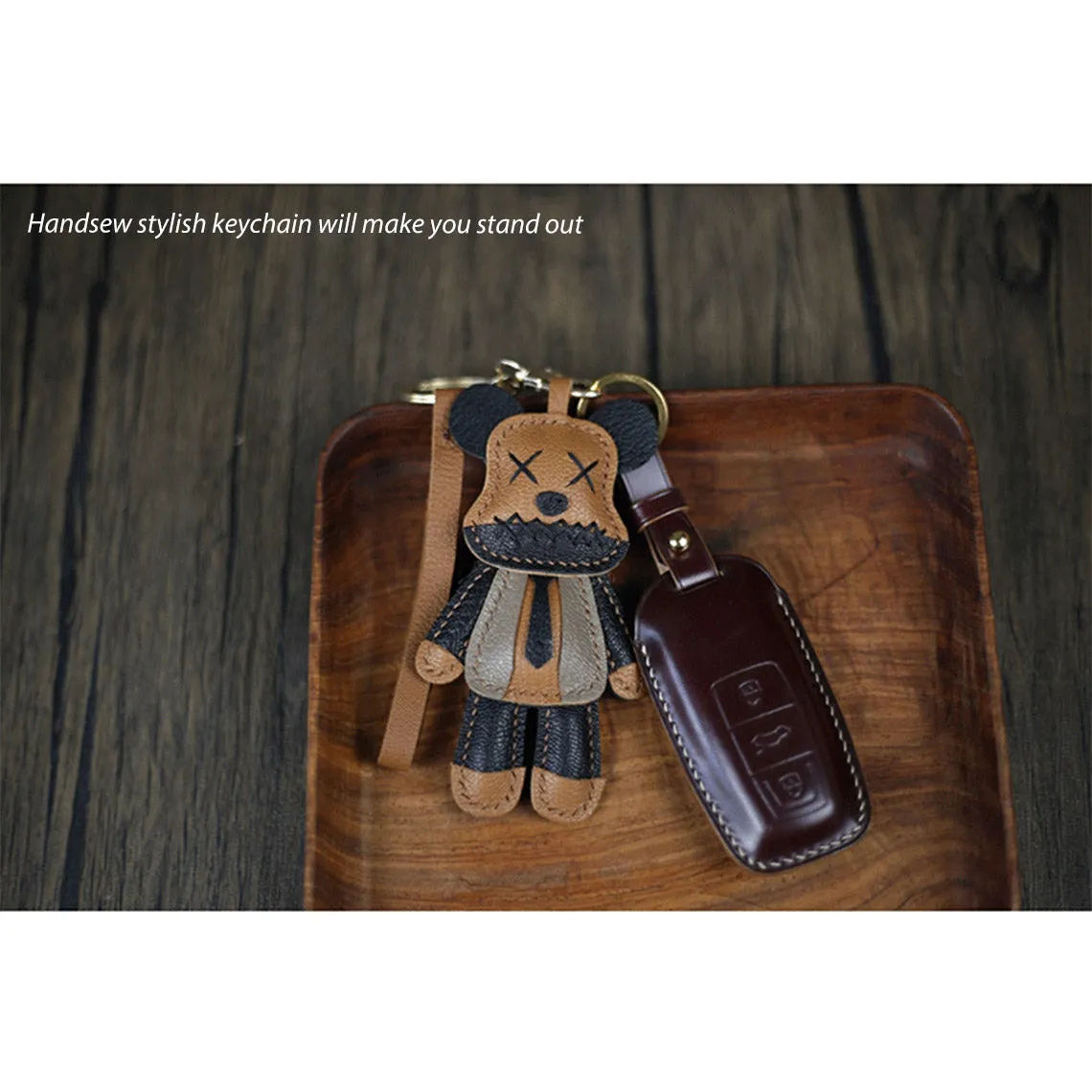 POPSEWING® Leather Violent Bear Keychain Charm DIY Kit