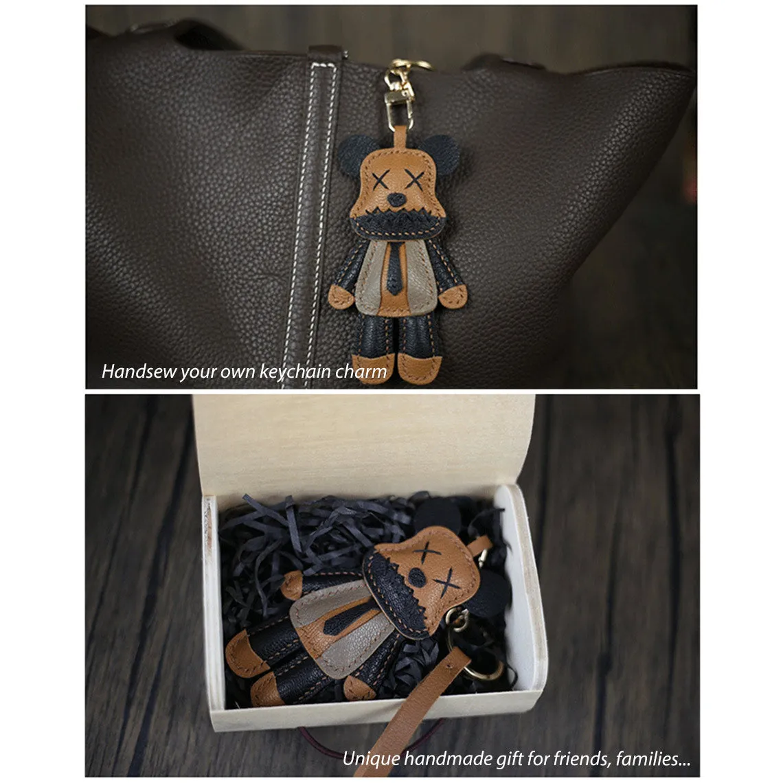 POPSEWING® Leather Violent Bear Keychain Charm DIY Kit