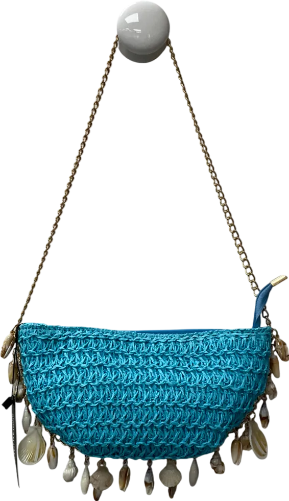 PrettyLittleThing Blue Turquoise Curved Shell Charm Shoulder Bag