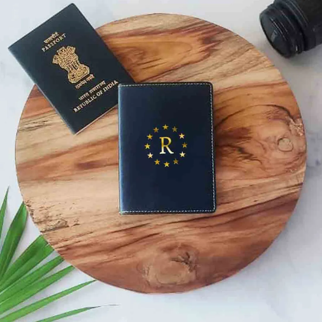 PU Leather Customized Travel Wallet Passport Holder for Men - Star