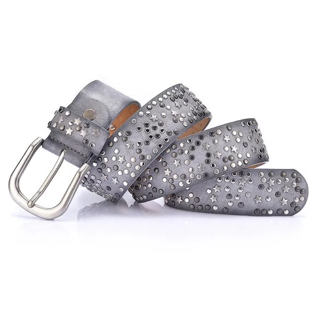 Punk Rock Style Metal Buckle Rivet Belts