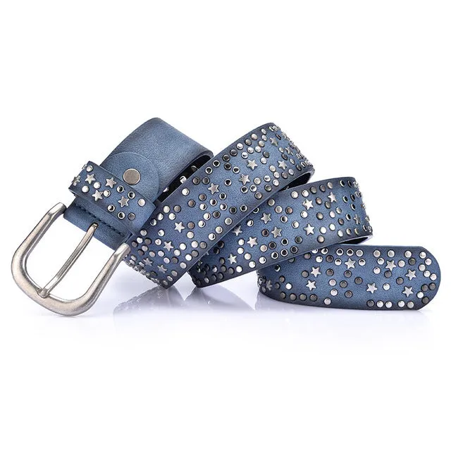 Punk Rock Style Metal Buckle Rivet Belts
