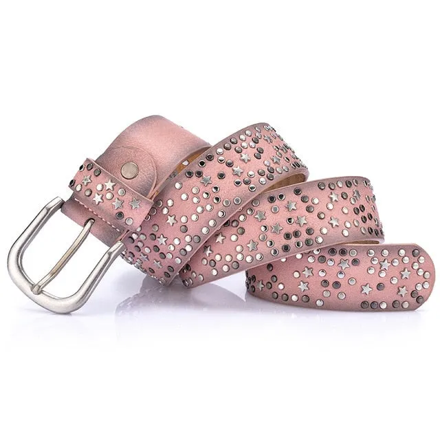 Punk Rock Style Metal Buckle Rivet Belts