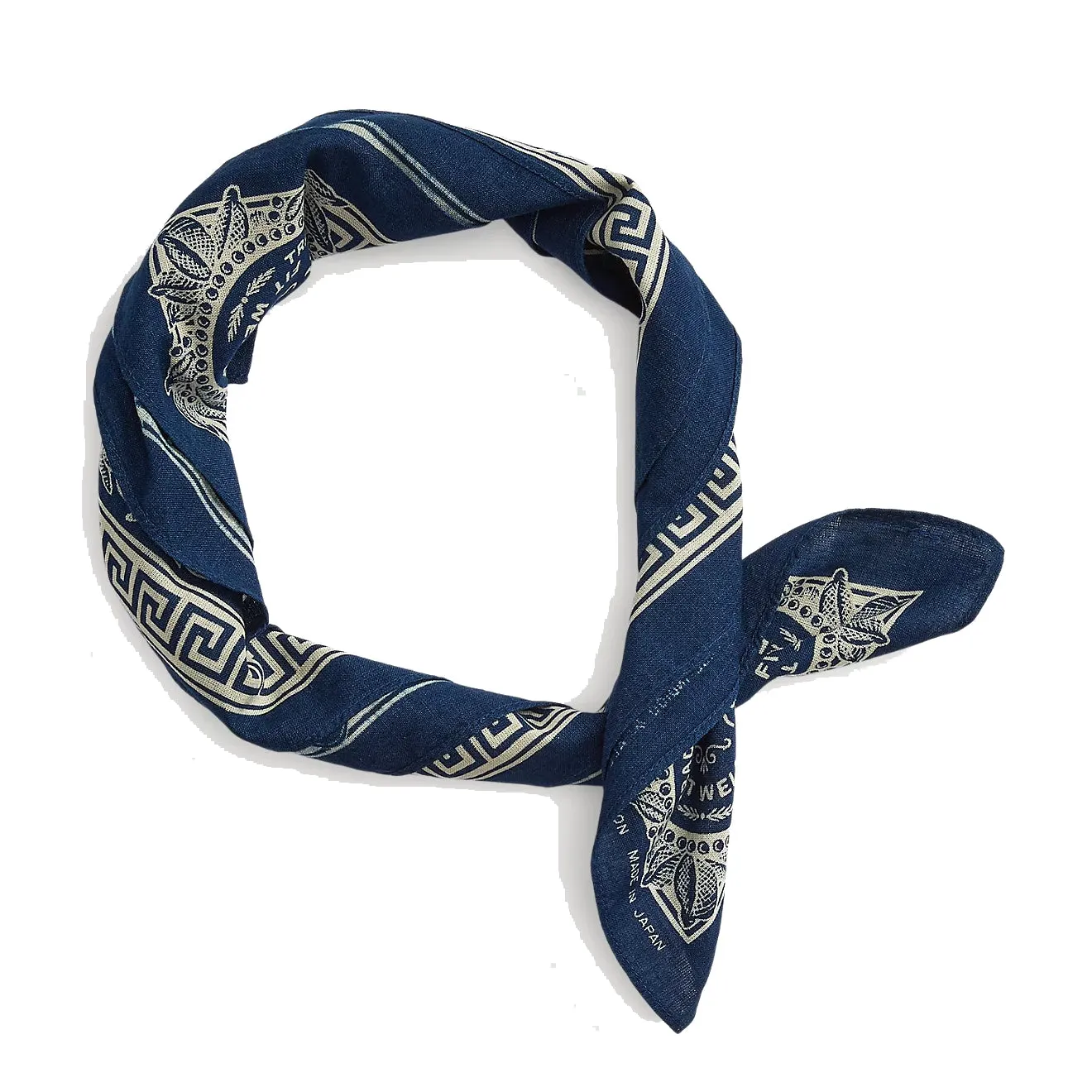 RRL by Ralph Lauren Logo Cotton Bandana Indigo / Cream