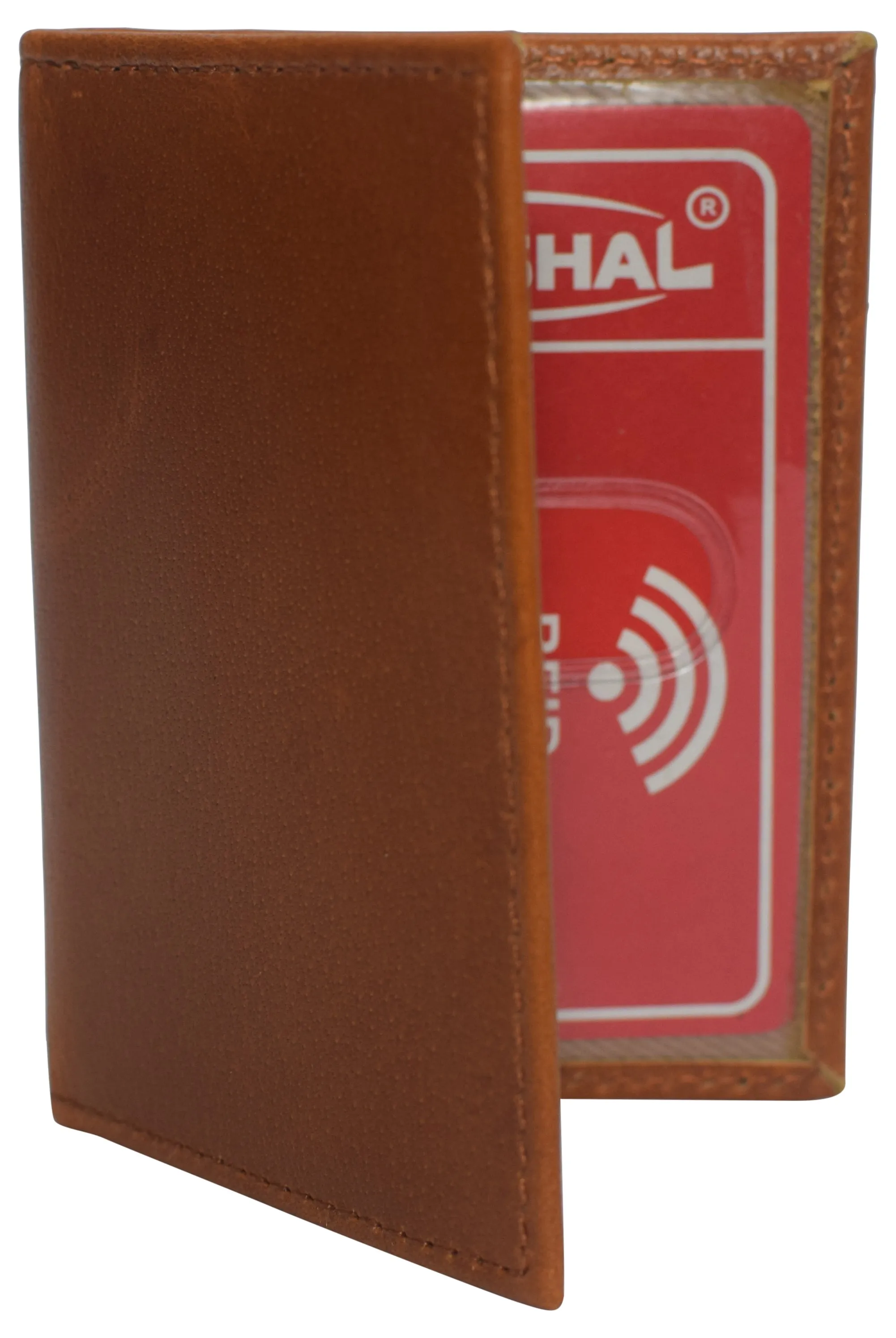 Slim Thin Genuine Leather 2 ID Window Mini Wallet Holder Bifold Driver's License Safe