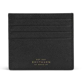 SMYTHSON Black 8 Card Slot Flat Card Holder in Panama