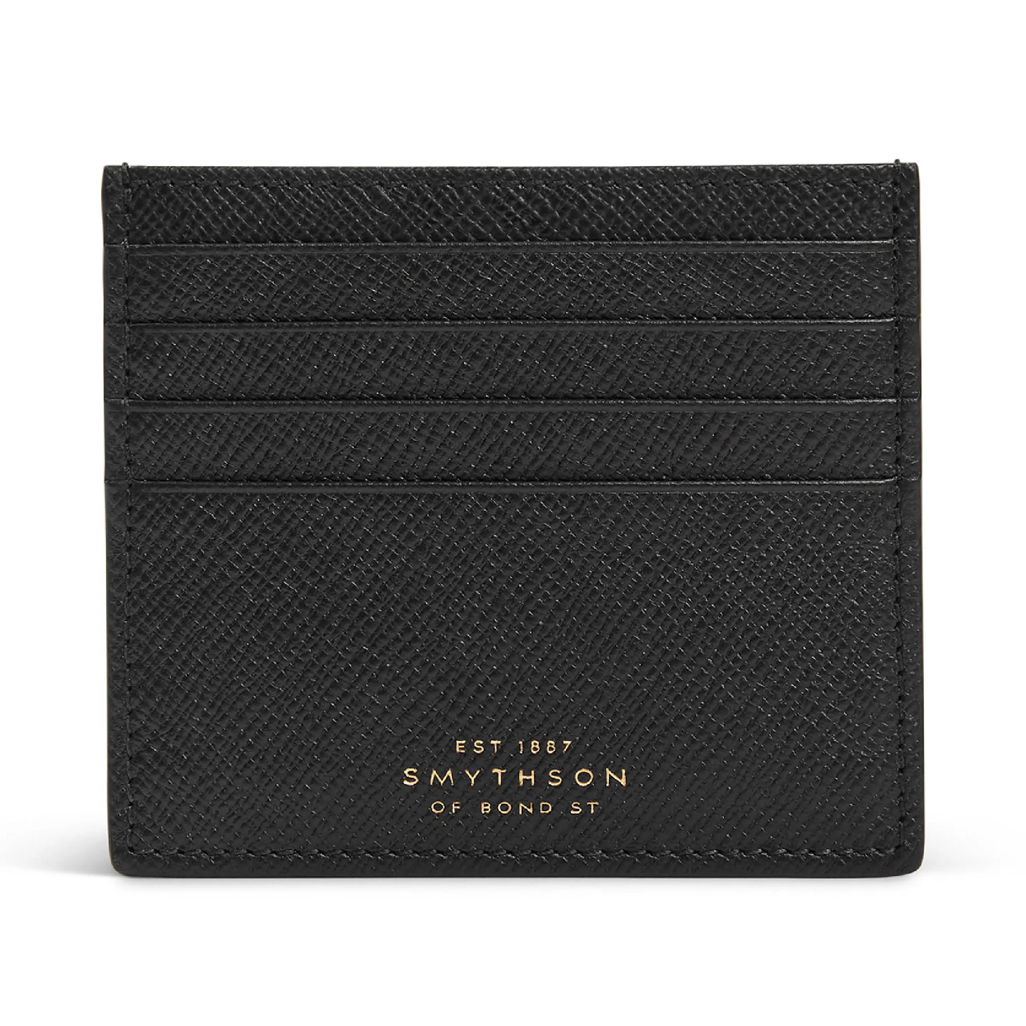 SMYTHSON Black 8 Card Slot Flat Card Holder in Panama