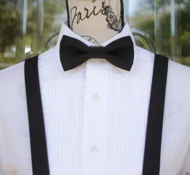 Tux Black Bow Tie and/or Suspenders (99)