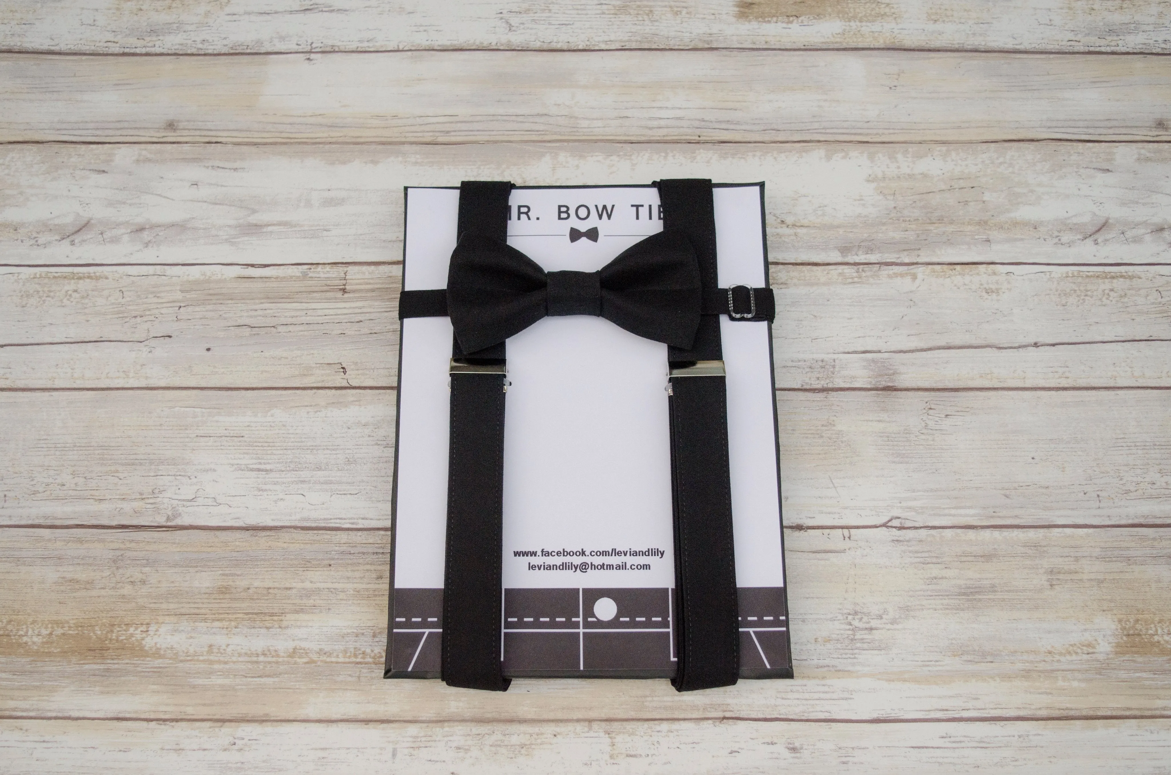 Tux Black Bow Tie and/or Suspenders (99)