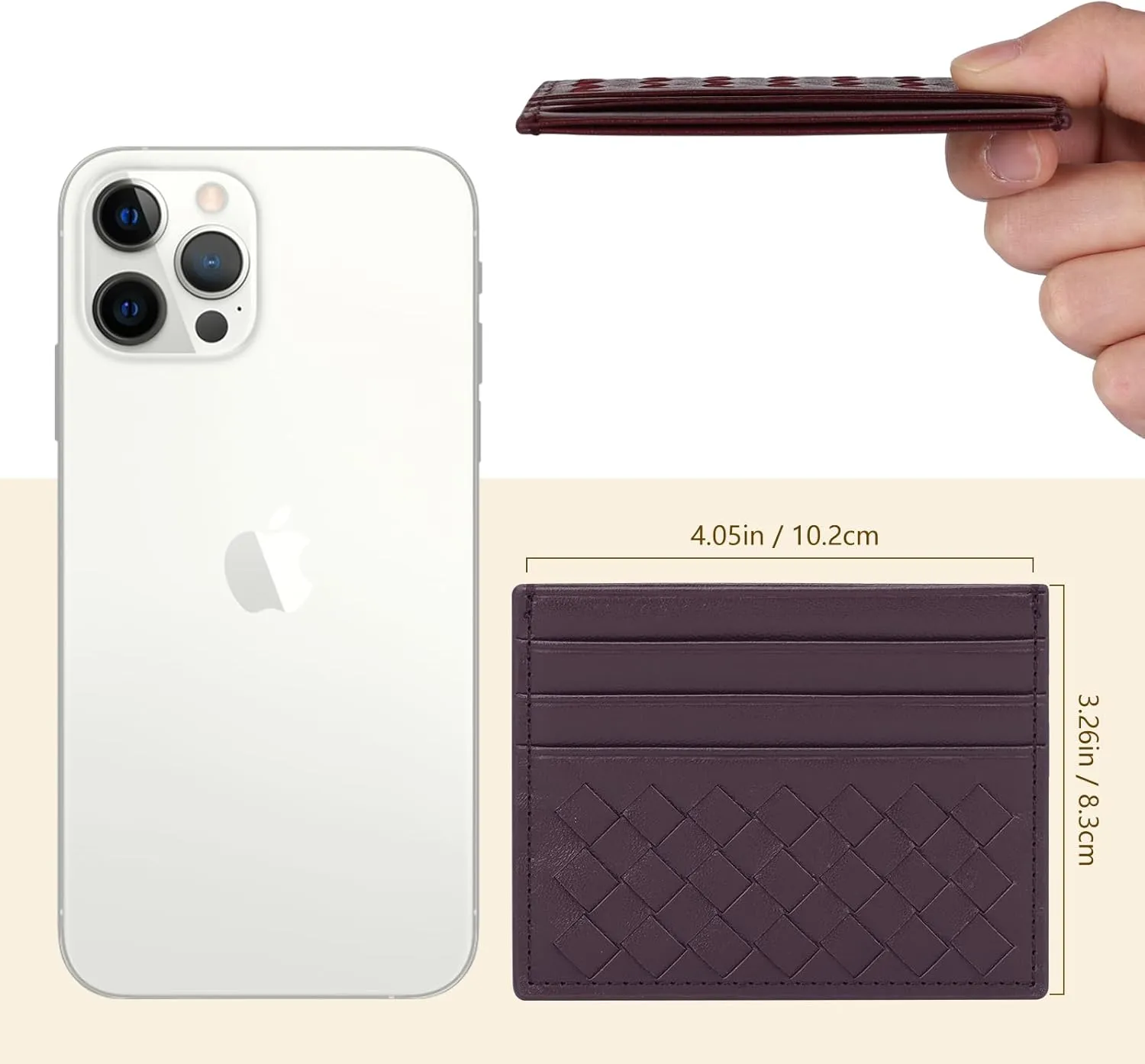 Unaone Slim Minimalist Wallet - Credit Card Holder, Leather Front Pocket Wallet Card Case for Men & Women, Purple
