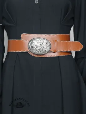 Vintage Western Cowboy Style Solid Color Imitation Belt