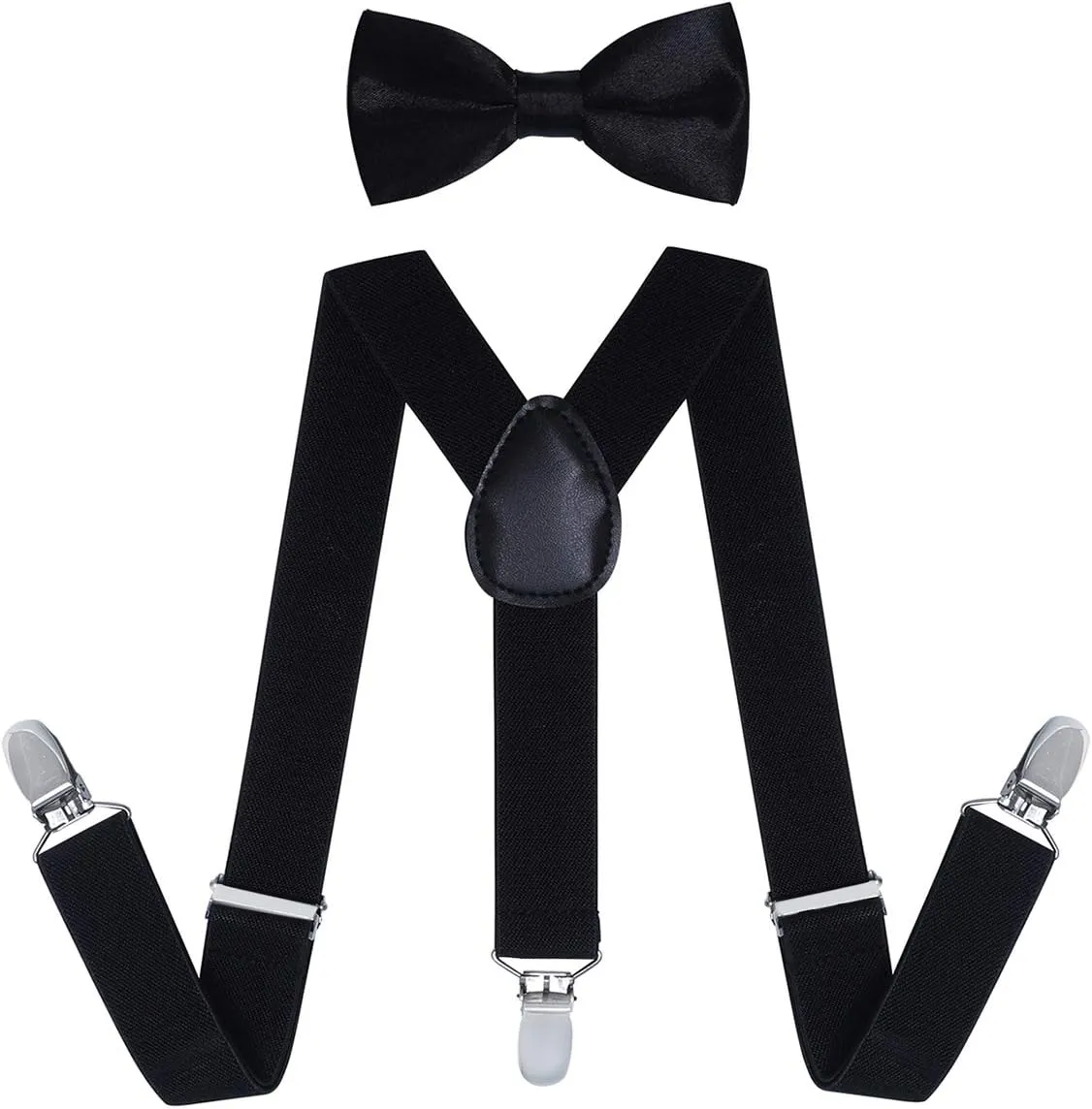 WELROG Kids Suspender Bow Tie Sets - Adjustable Braces With Bowtie Gift Idea for Boys and Girls