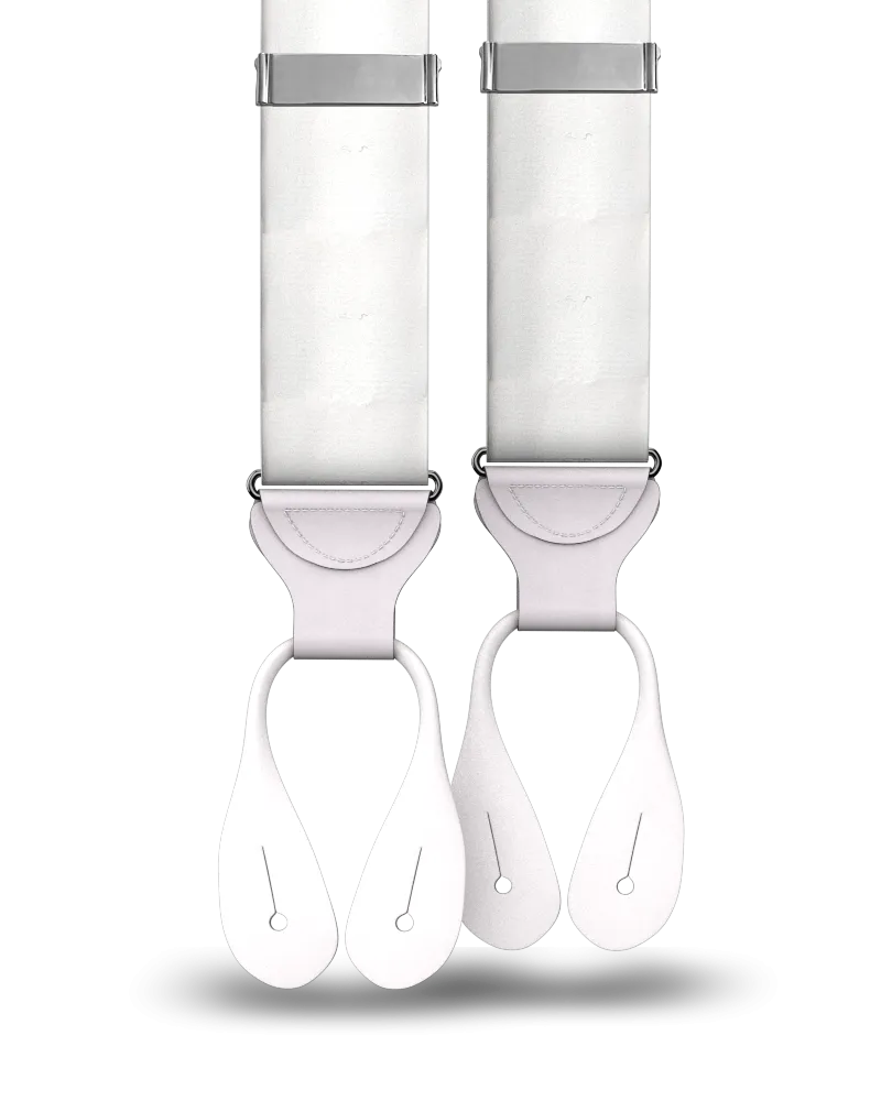 White Silk Suspenders