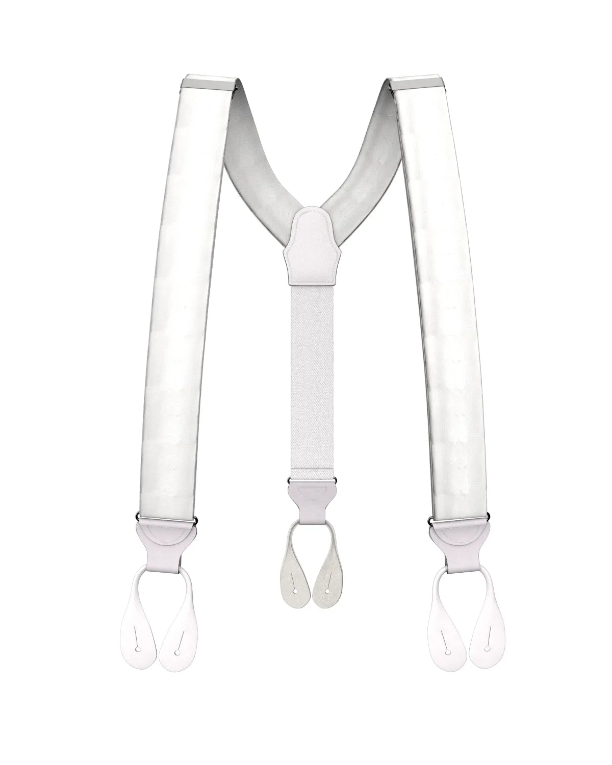 White Silk Suspenders