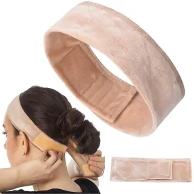 Wig Grip Band Velvet Headband Scarf Head Hair Band Extra Hold Wig Adjustable Fastern,Stretch Cotton headband (NUDE)